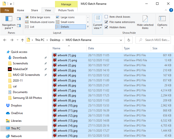 Переименование через Проводник с нумерацией