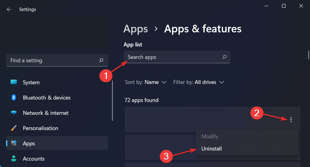 Параметры удаления приложения Ubuntu в Windows 11