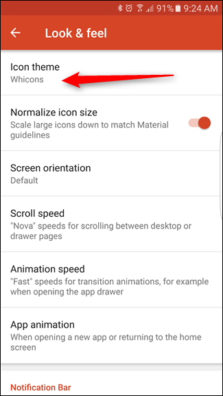 Применённый пакет иконок на рабочем столе