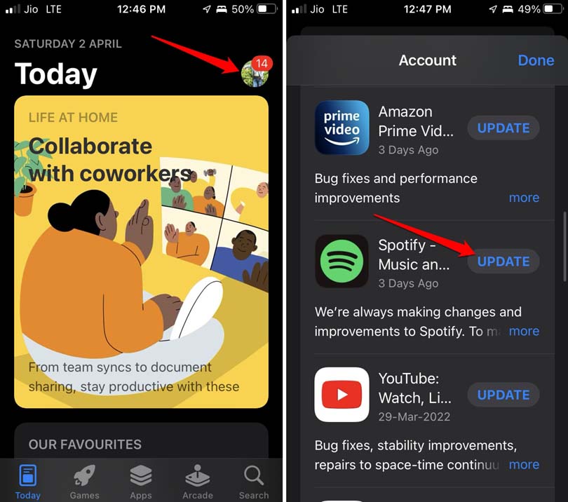 Обновление Spotify в App Store