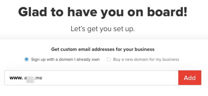 интерфейс Zoho Mail с настройками пользователя и домена