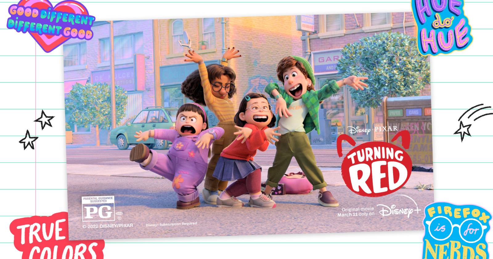 Плакат фильма Pixar «Turning Red» — красная панда и главная героиня