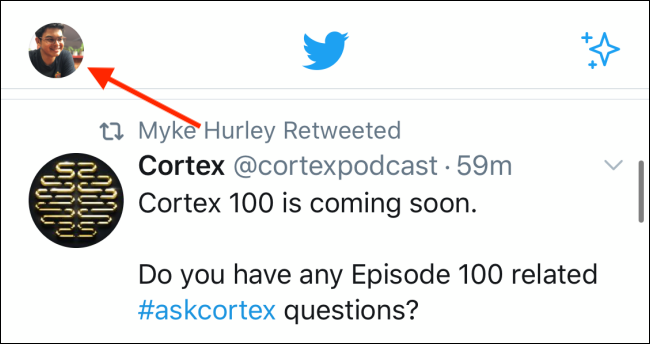 Нажмите на значок профиля в мобильном приложении