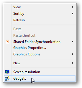Окно выбора гаджетов Windows 7 Starter