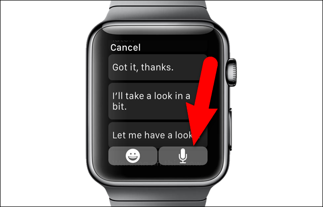 Список быстрых ответов на Apple Watch