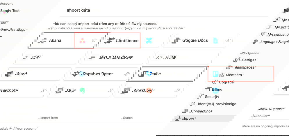 Опции импорта в Notion