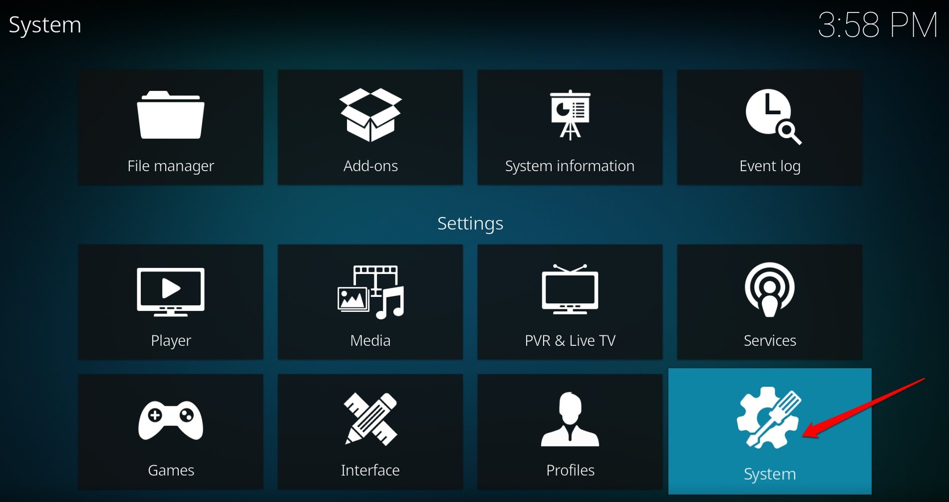 Системные настройки Kodi