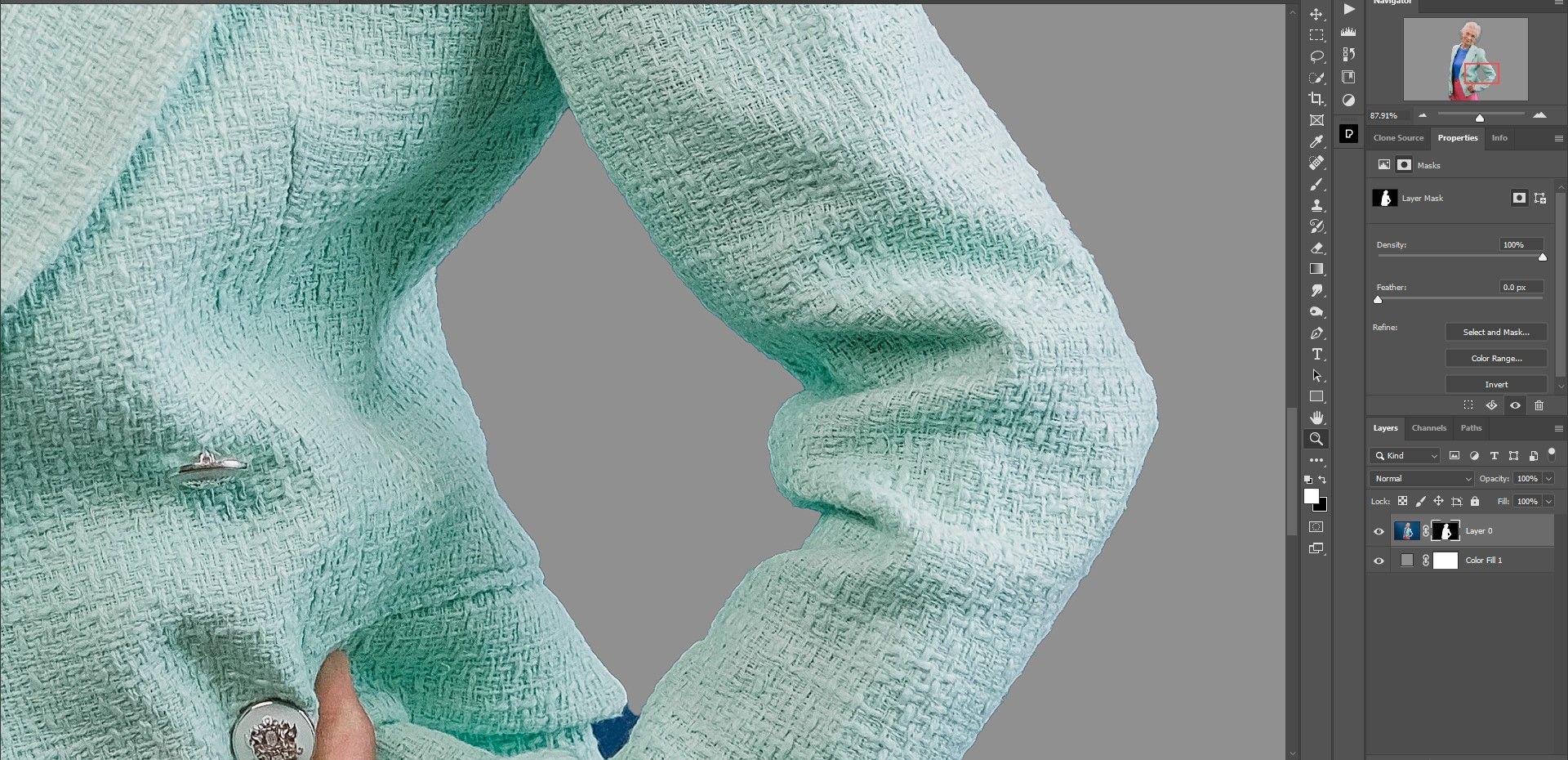 Haloing on the inside of arm