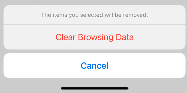 Подтверждение удаления истории в Chrome на iOS