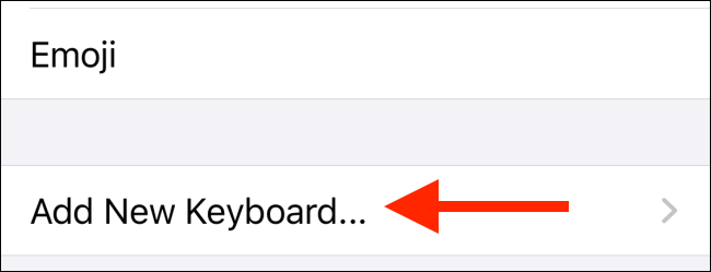 Нажмите «Добавить новую клавиатуру»