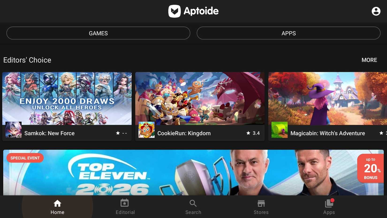 Aptoide на Google TV.