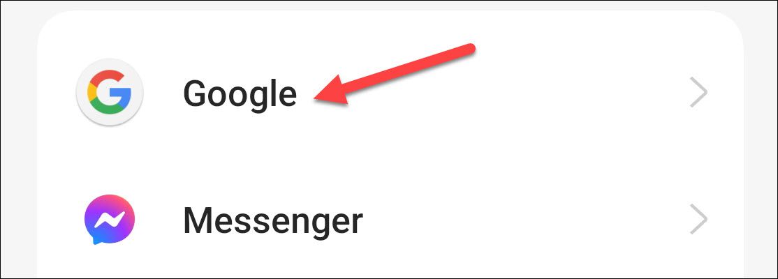 Раздел Google в настройках устройства