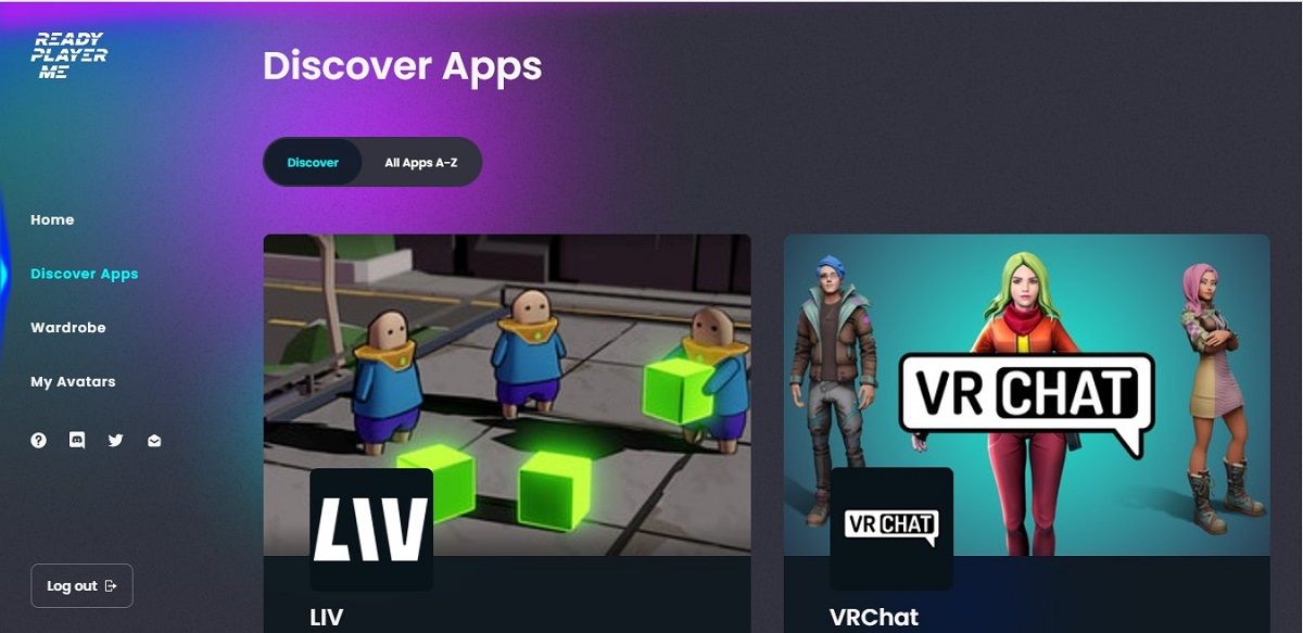 Миниатюры приложений, совместимых с Ready Player Me