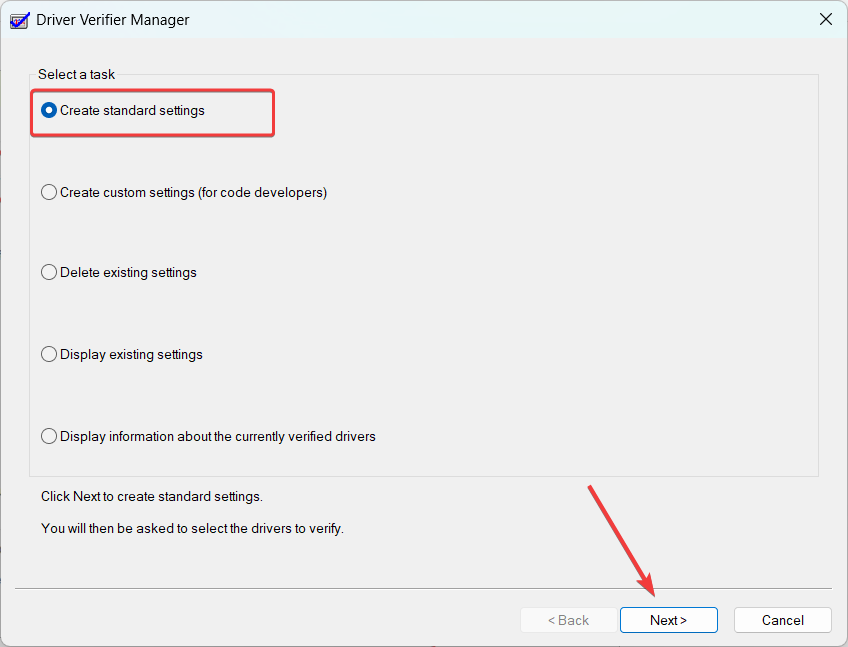 Создать стандартные параметры