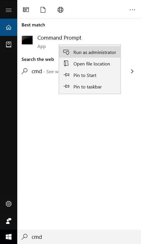 Командная строка Windows с правами администратора
