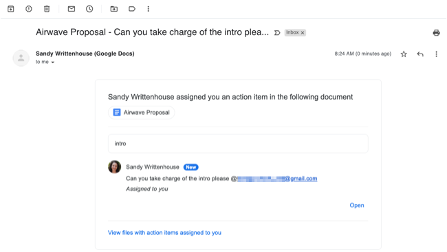 Письмо‑уведомление о назначенной задаче