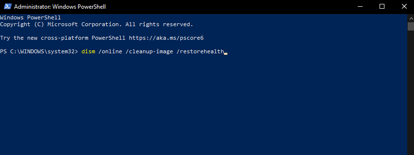 Команда DISM в PowerShell