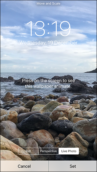 Подтверждение установки обоев на iPhone