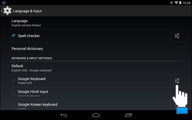 Экран настроек Google Keyboard с пунктом Автокоррекция