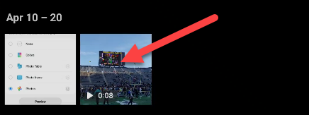 Выберите видео в Галерее.