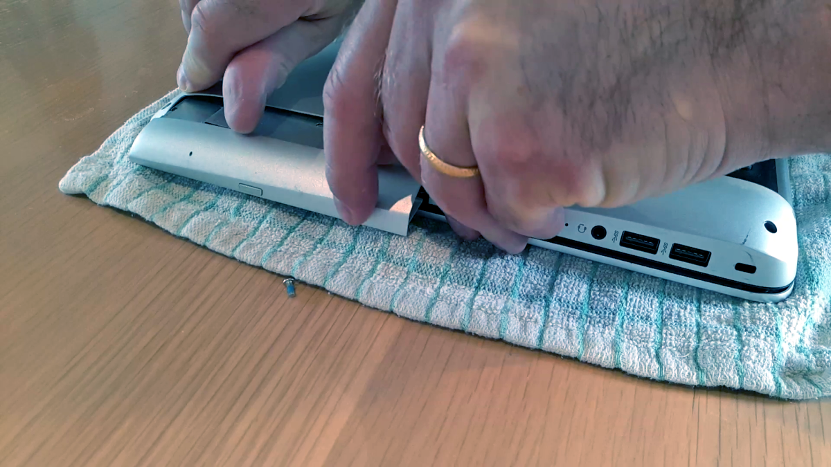 Remove the DVD drive from your laptop