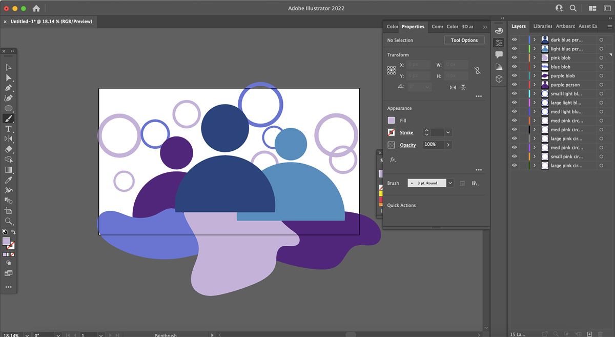 Панель слоёв в Illustrator