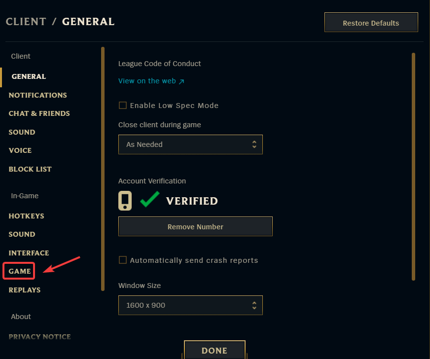 Параметры игры — графика