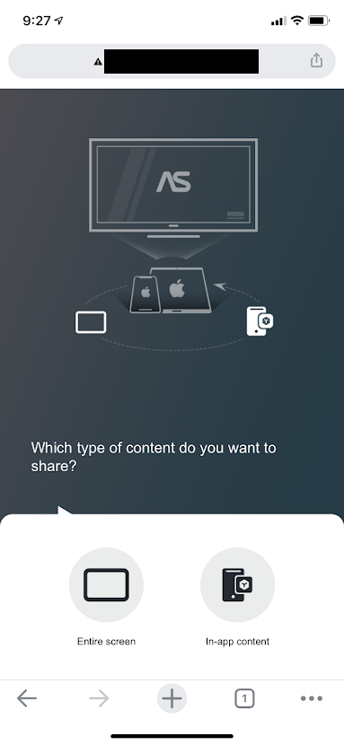 Панель AirScreen на iOS