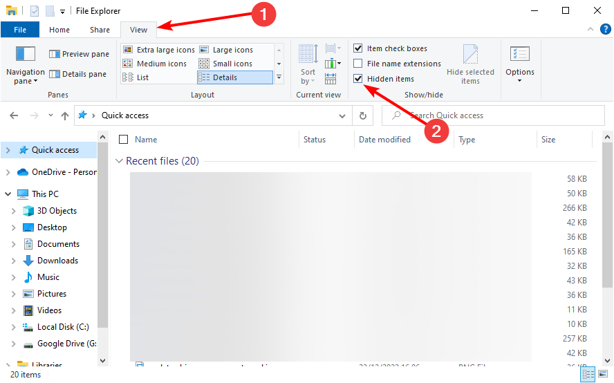 Показ скрытых элементов