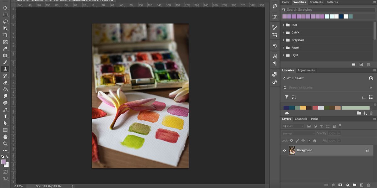 Фото образцов акварели