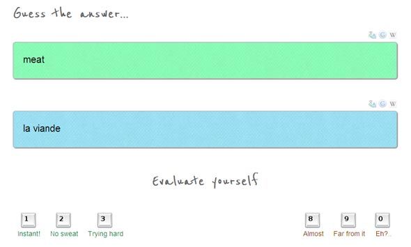 Экран оценок MemoTutor с шестибалльной шкалой воспоминаний