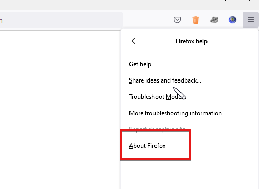 Окно 'О Firefox' — проверка обновлений