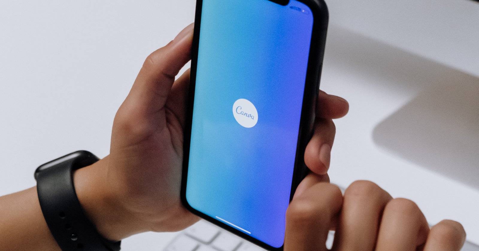 Canva app open on phone