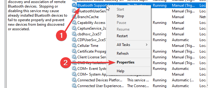 Bluetooth Support Service
