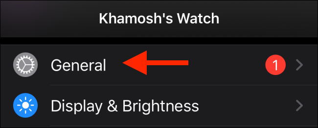 Экран iPhone: вкладка Мои часы в приложении Watch