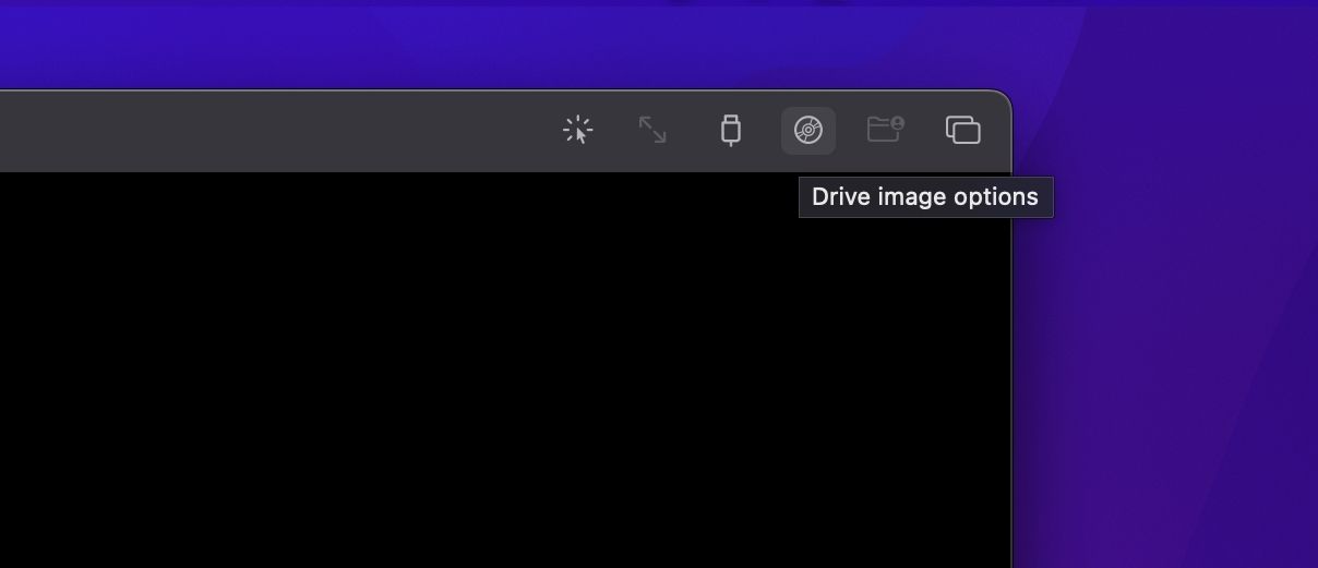 Drive image options button in UTM