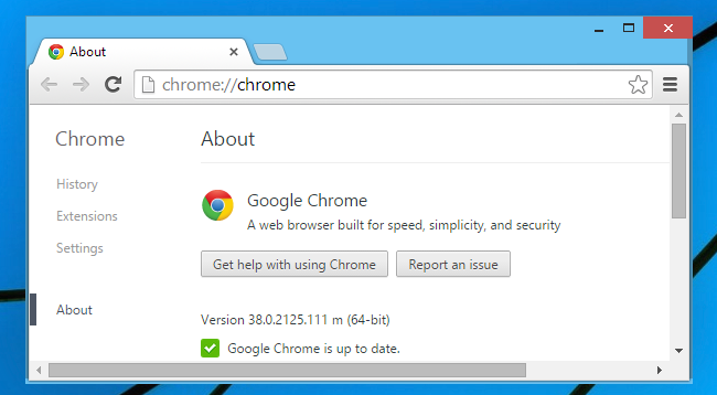 Страница «О Google Chrome» с пометкой 64‑bit рядом с номером версии