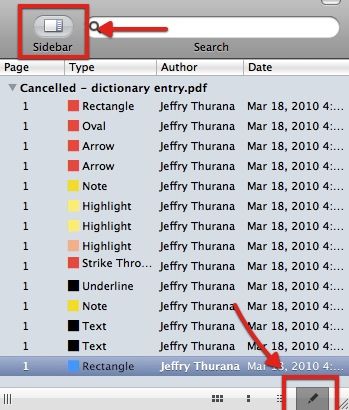 Боковая панель с аннотациями