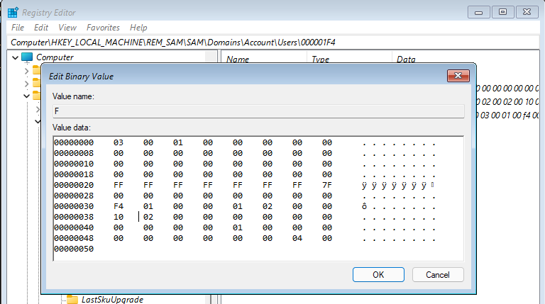 Изменение байта для включения администратора