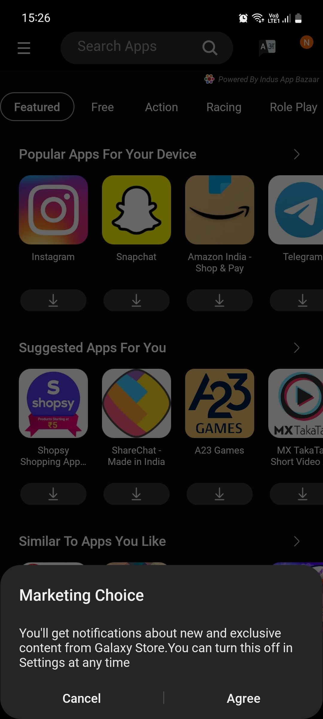 Samsung Galaxy Store Marketing Choice