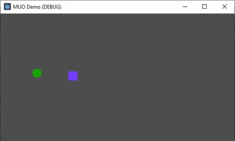 Простая сцена с игроком и врагом