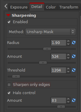 Параметры детализации и управление ореолами
