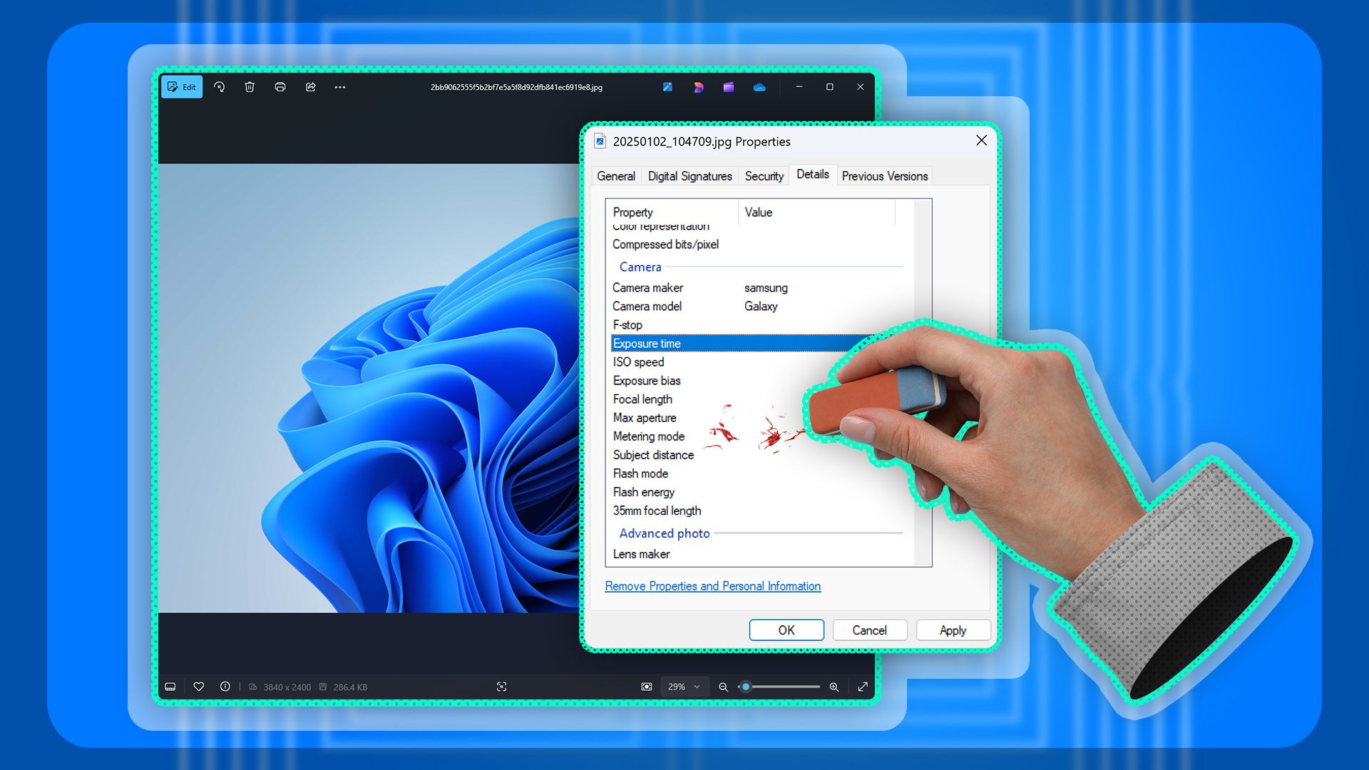 Удаление EXIF в Windows 11 — быстро и безопасно
