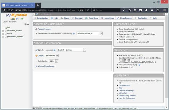 phpMyAdmin на CentOS 7