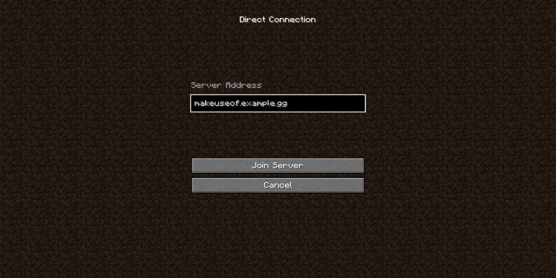 Minecraft direct connection screen