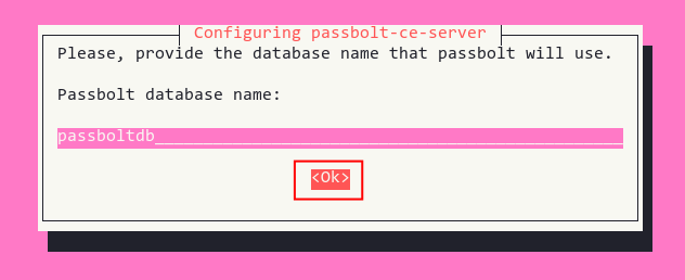 Создание базы данных passboltdb