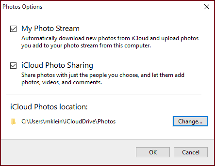 Прогресс перемещения папки iCloud Photos