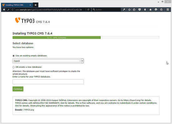 Выбор базы данных для Typo3