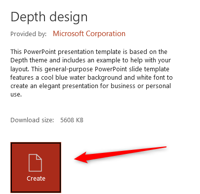 Кнопка «Create» для создания презентации