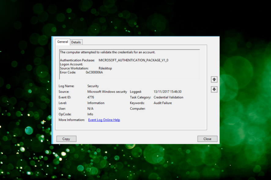Исправление ошибки 0xC000006A в Windows Server